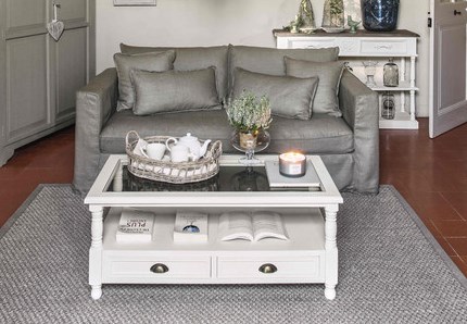 Sisal rug under a sofa in a living room