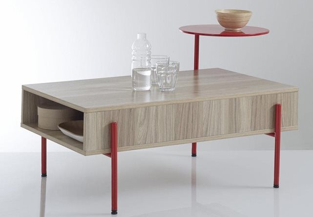 Coffee table with a pivoting tray