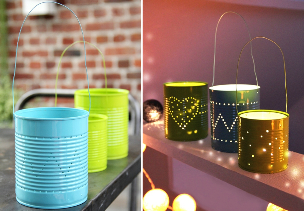 DIY lanterns for outdoor space