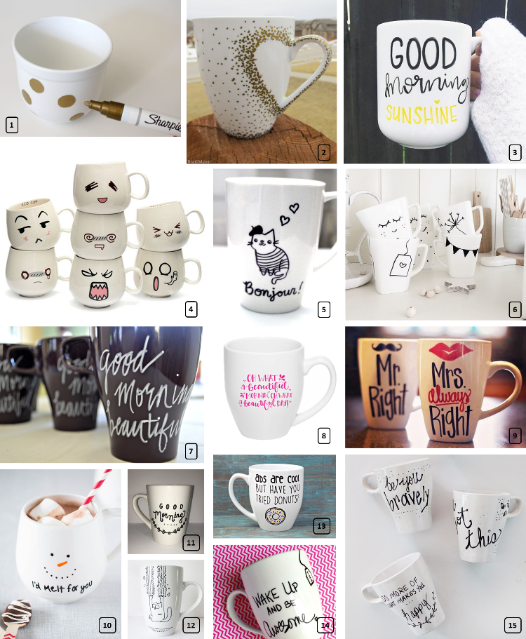 Many white painted mugs on a diy project