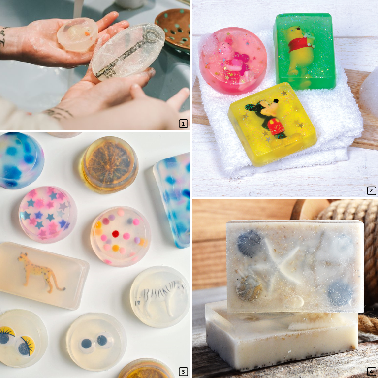 Home-made soaps with a surprise inside