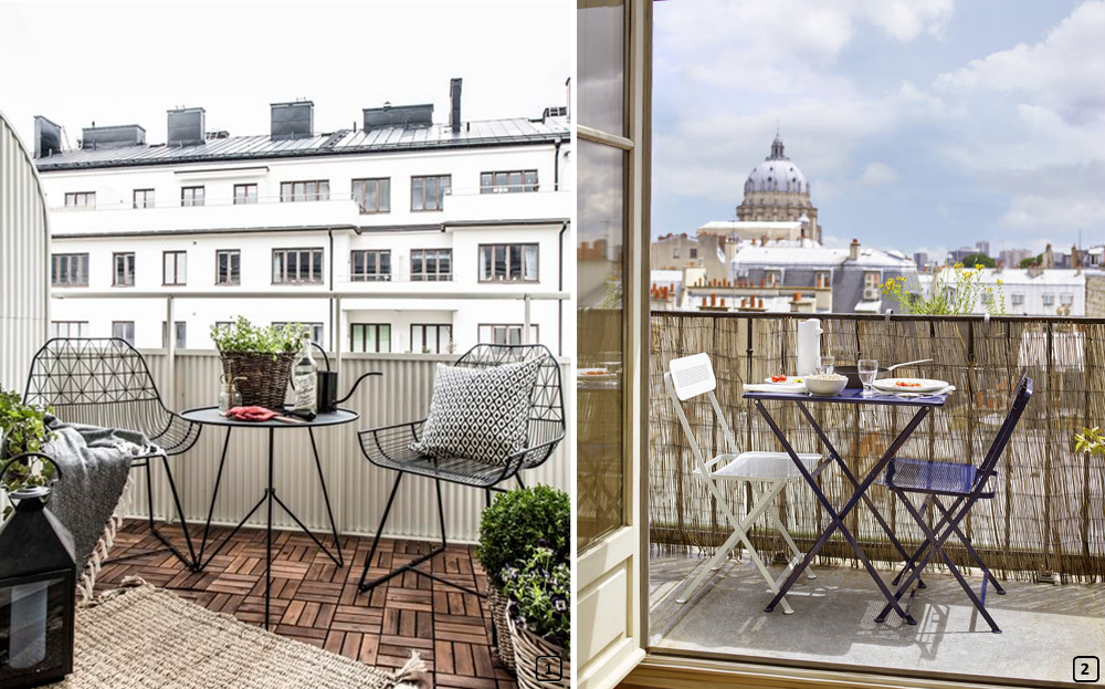 Light furniture on small balconies