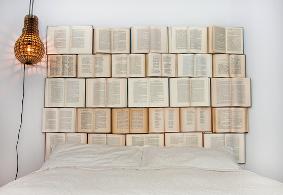 Design every day, DIY headboard with books