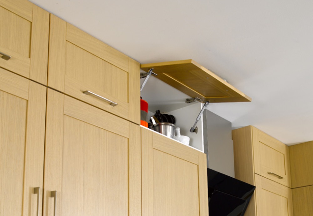 Storage space in the kitchen close to the ceiling