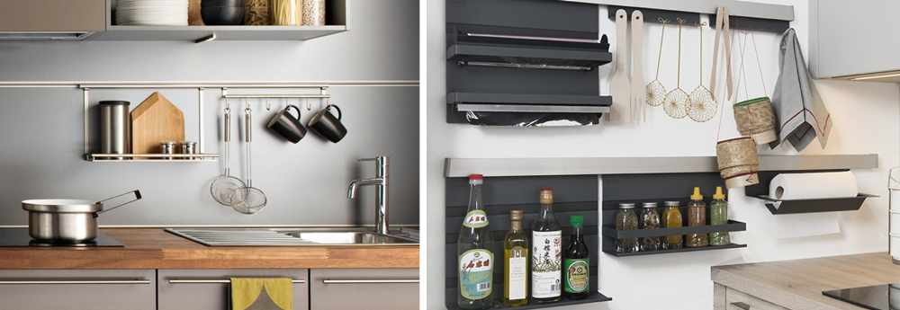 Different wall storage in the kitchen