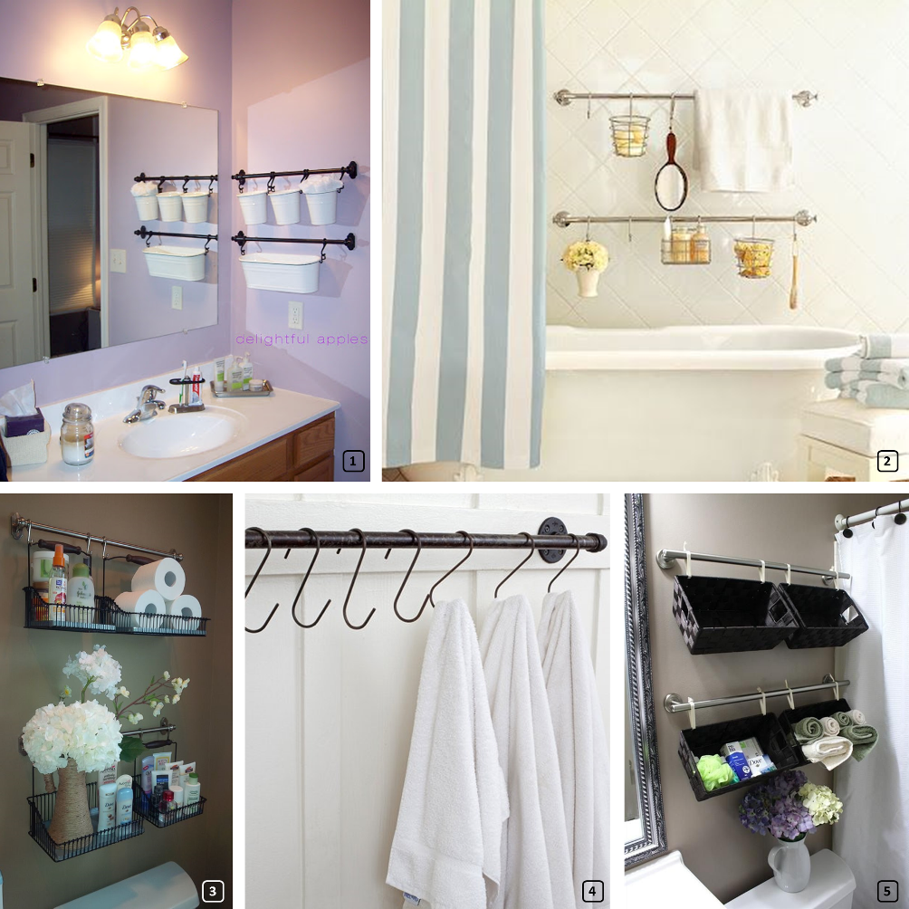 Towel rails in the bathroom for ingenious storage