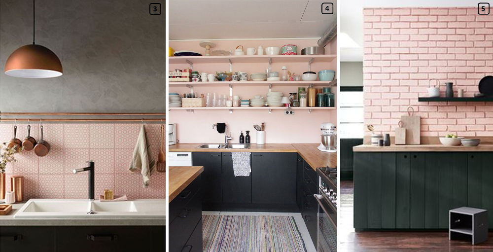 Blush colour on kitchen walls