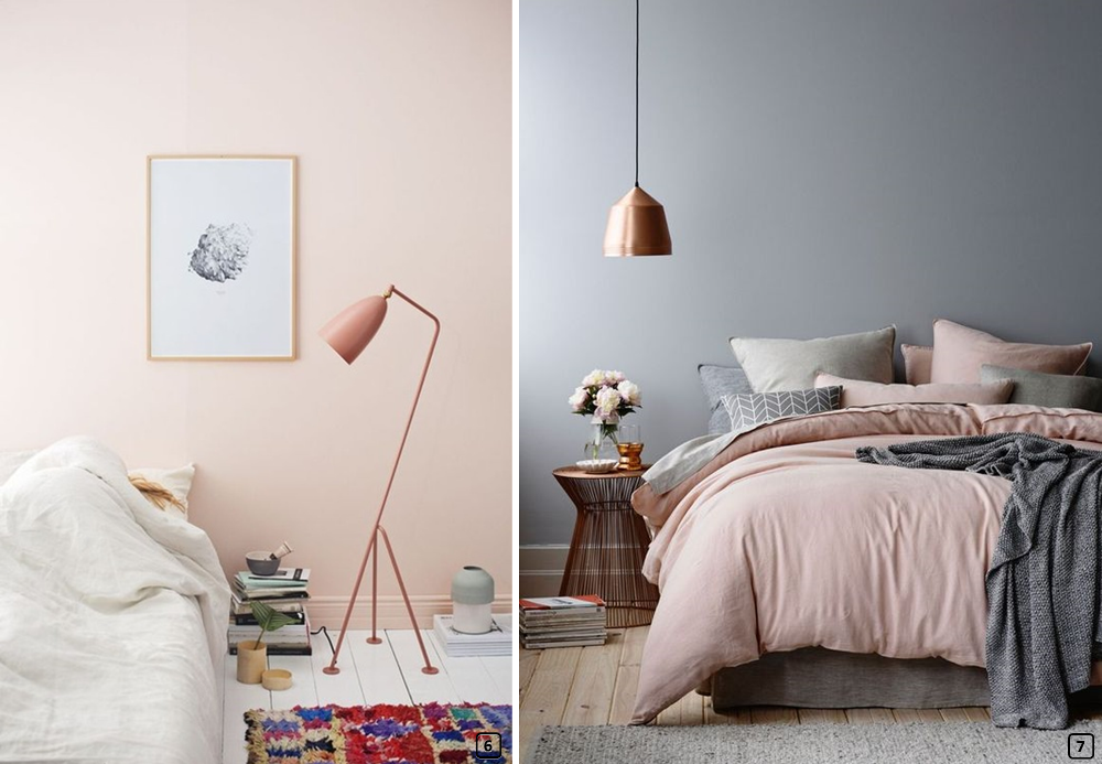 Blush colour in bedrooms