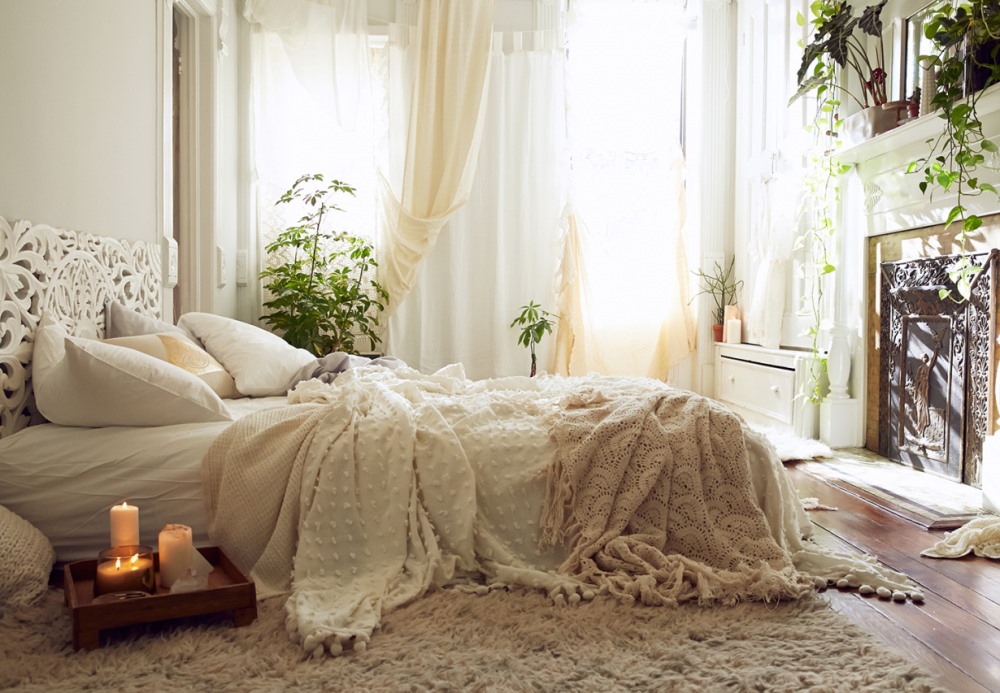 Romantic bohemian bedroom, Urban Outfitters