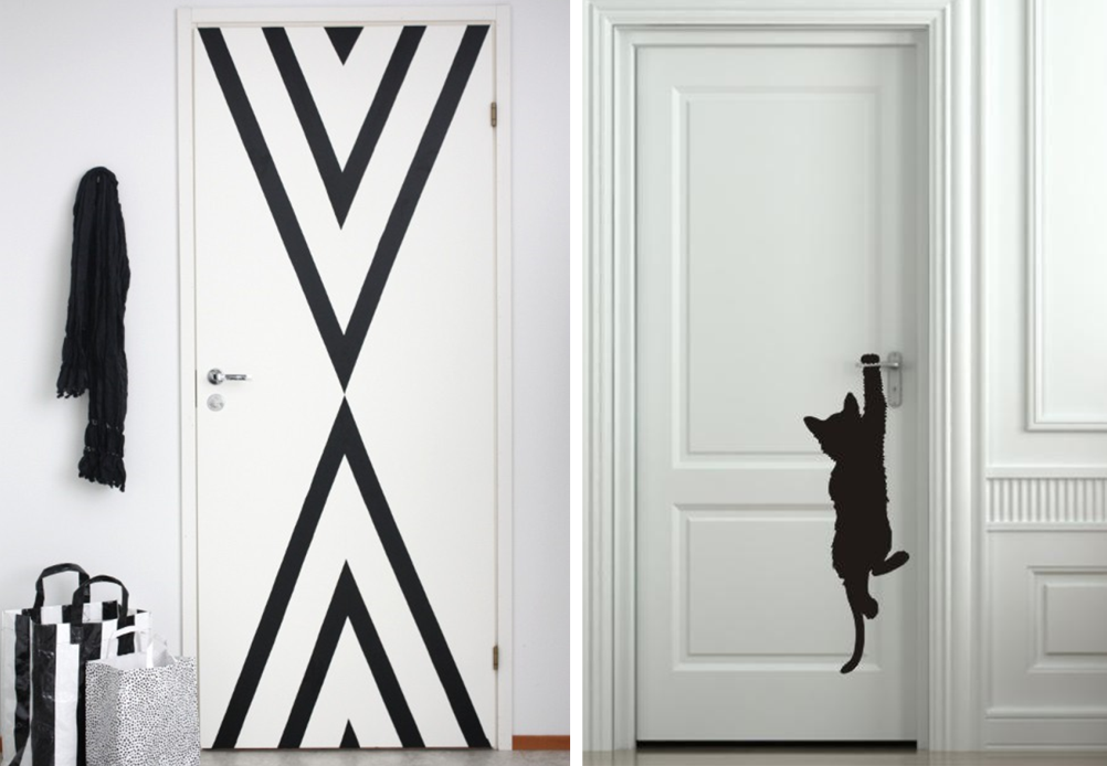 Decorative doors with stickers and washi tape, BnbStaging le blog