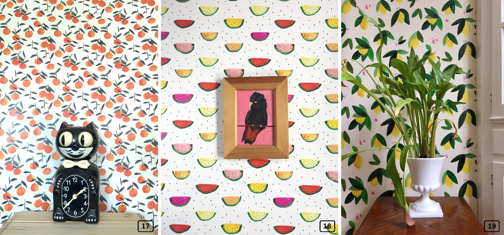 Fruit patterns on wallpapers
