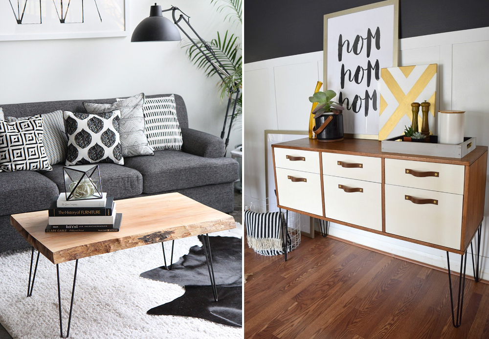 Hairpin legs on furniture - BnbStaging the blog