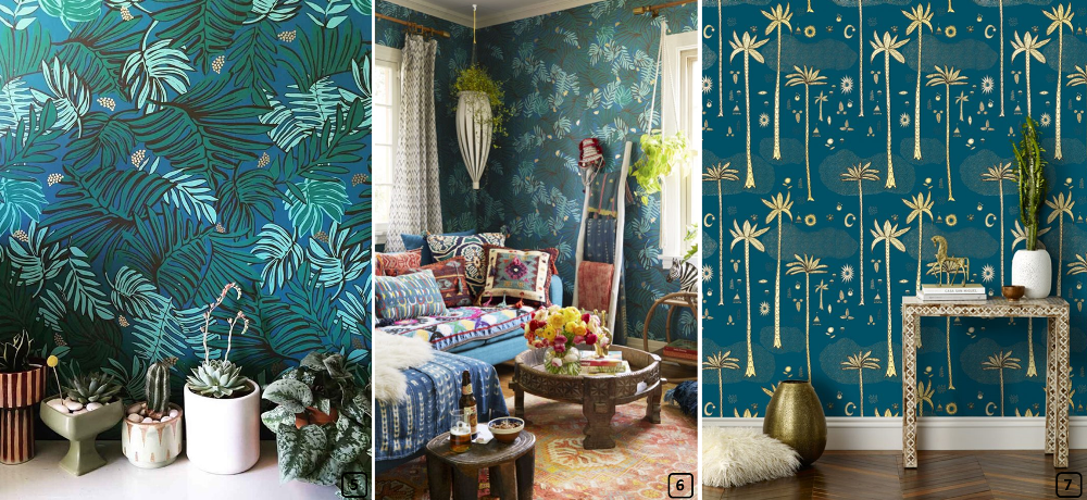 Wallpaper with exotic prints