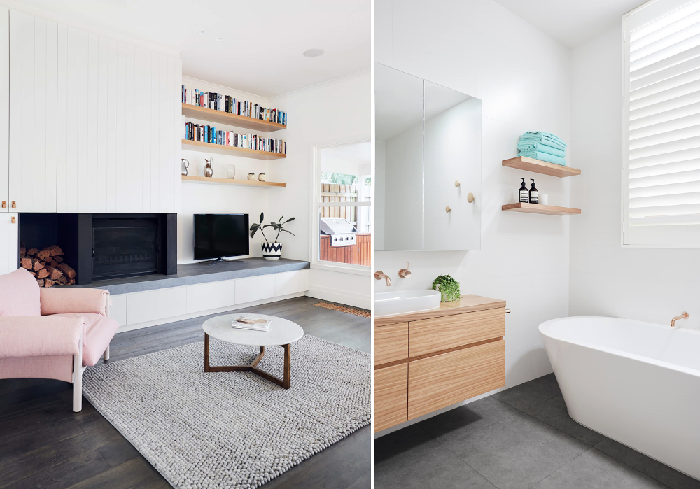 Grey kitchen cabinets against sage green walls in an attic apartment - COCO  LAPINE DESIGNCOCO LAPINE DESIGN