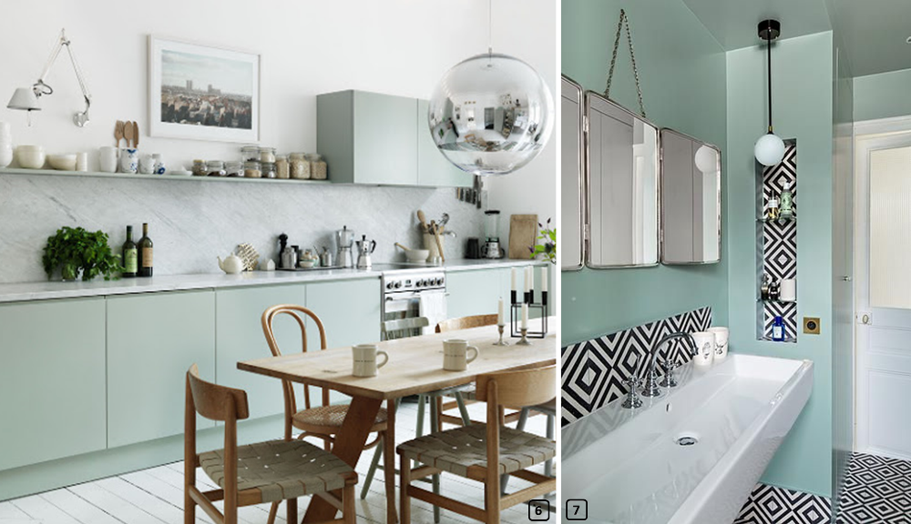 Mint colour in kitchens