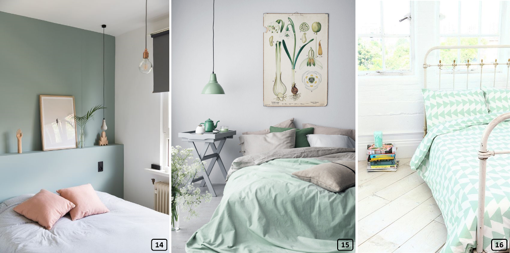 Mint colour in bedrooms