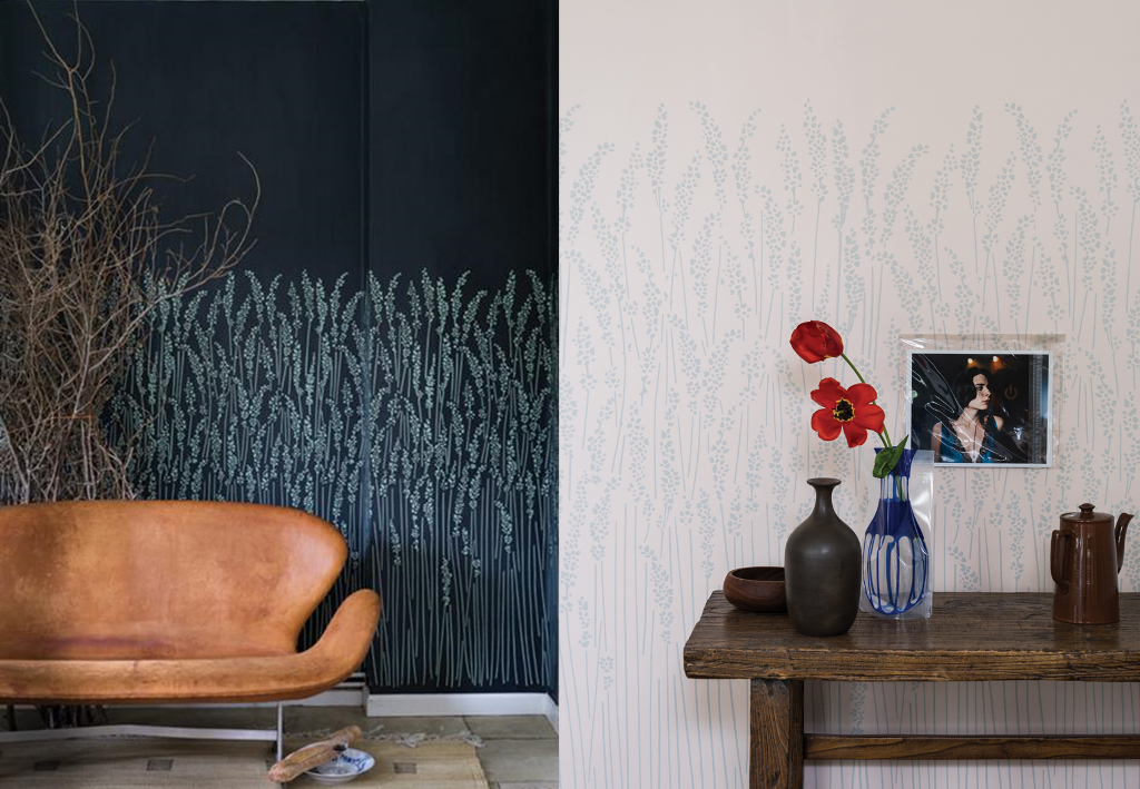 Rustic wallpaper design with wild grass