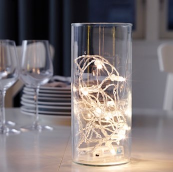 Garlands in a glass vase