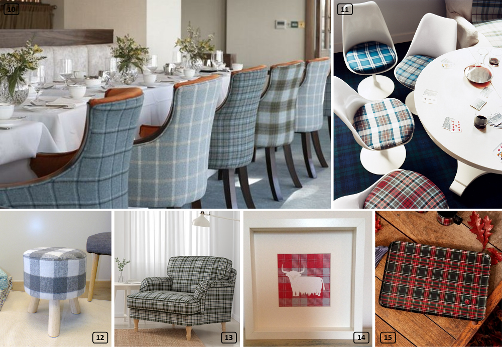 Tartan print in decoration