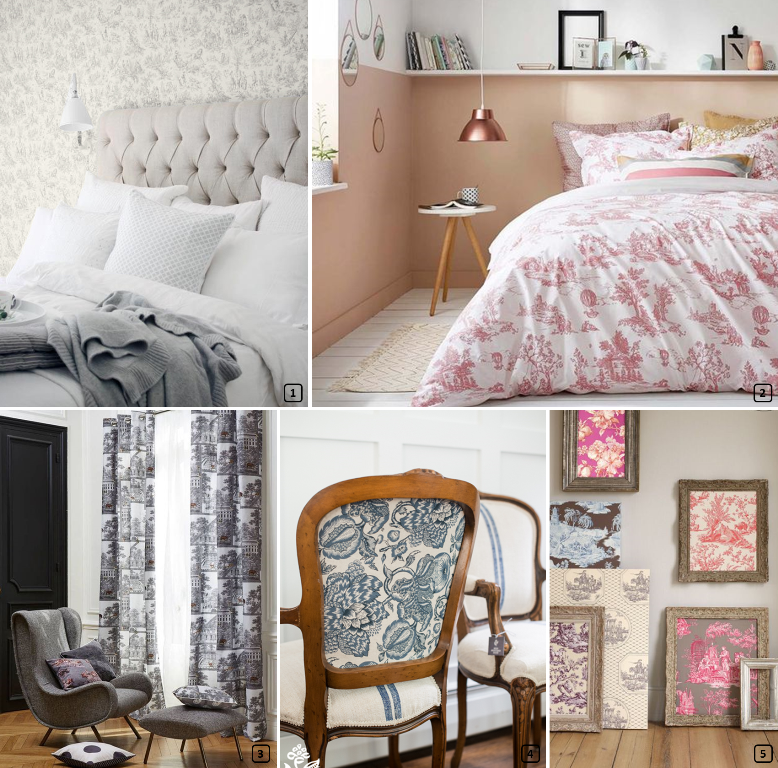 Jout prints on bedlinen, wallpaper, curtain, chairs